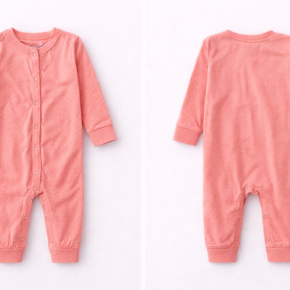 Burt’s Bees Baby Coral Pink Organic Cotton Sleeper – Size 3–6M